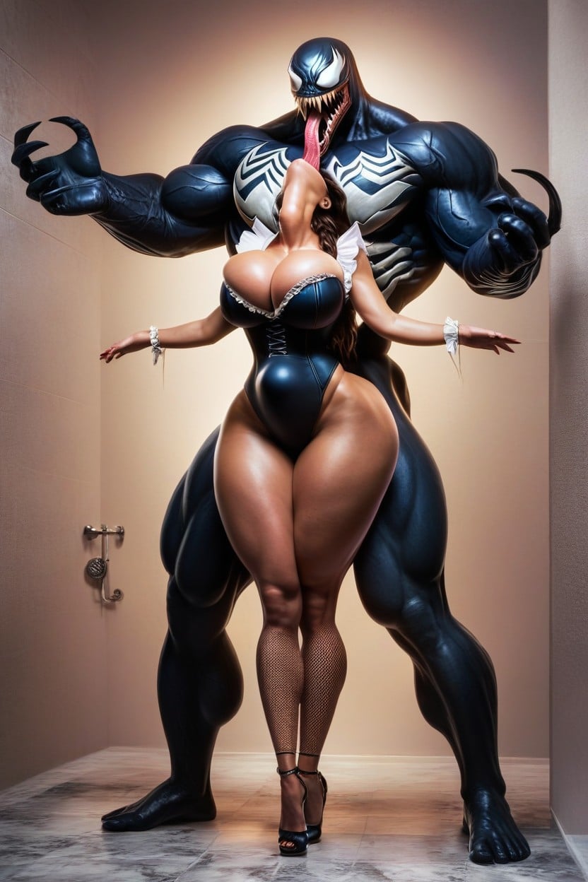 Overflow Of Cleavage, Front View, Stomach AI Porn