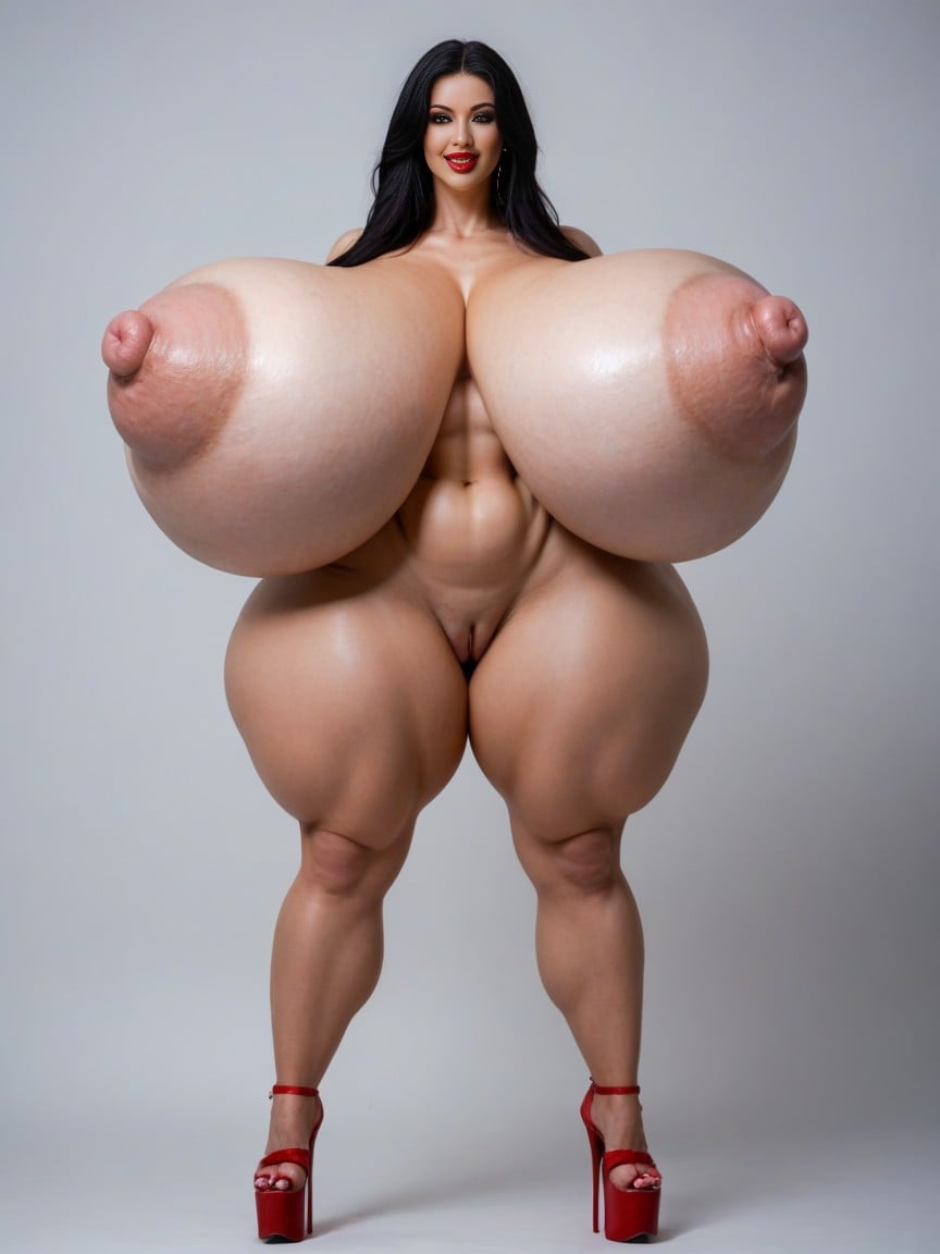 Hyper Puffy Areolas, Vagina Visible, Hyper Ass AI Porn