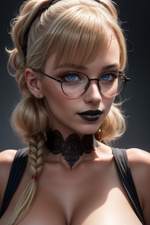 Black Lipstick, Lunettes, Seins FauxPorno IA