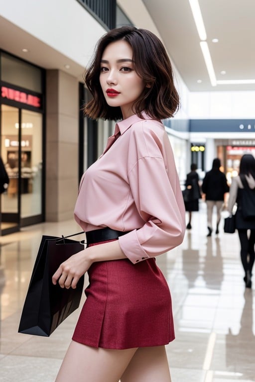 Beautiful Korean Woman, Walk Through The Mall, 18+ニューハーフAIポルノ