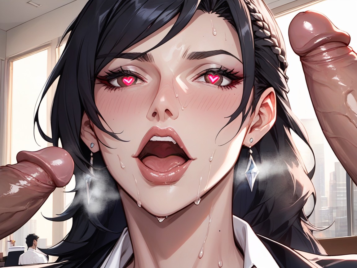 Curvy Figure, Big Shapely Boobs, Steaming Coffee Cup Hentai AI Porn