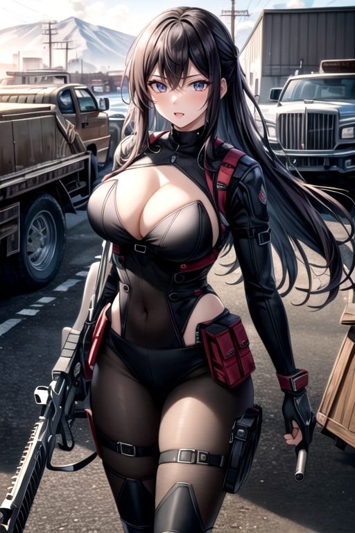 Holding Rifle, 세부정보 추가, Modern Warfare WomanAI 포르노