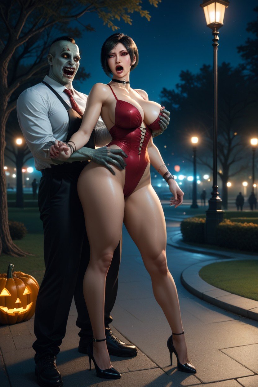 Groping, Ada Wong, HalloweenPorno AI