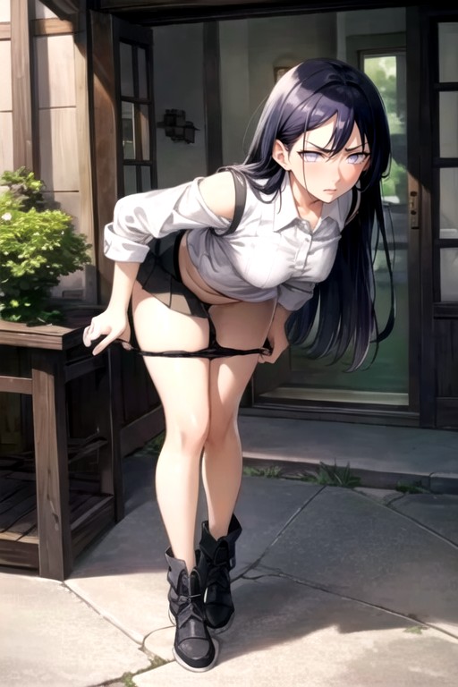 Office Shirt, Hyuuga Hinata (naruto), Full Body AI Porn