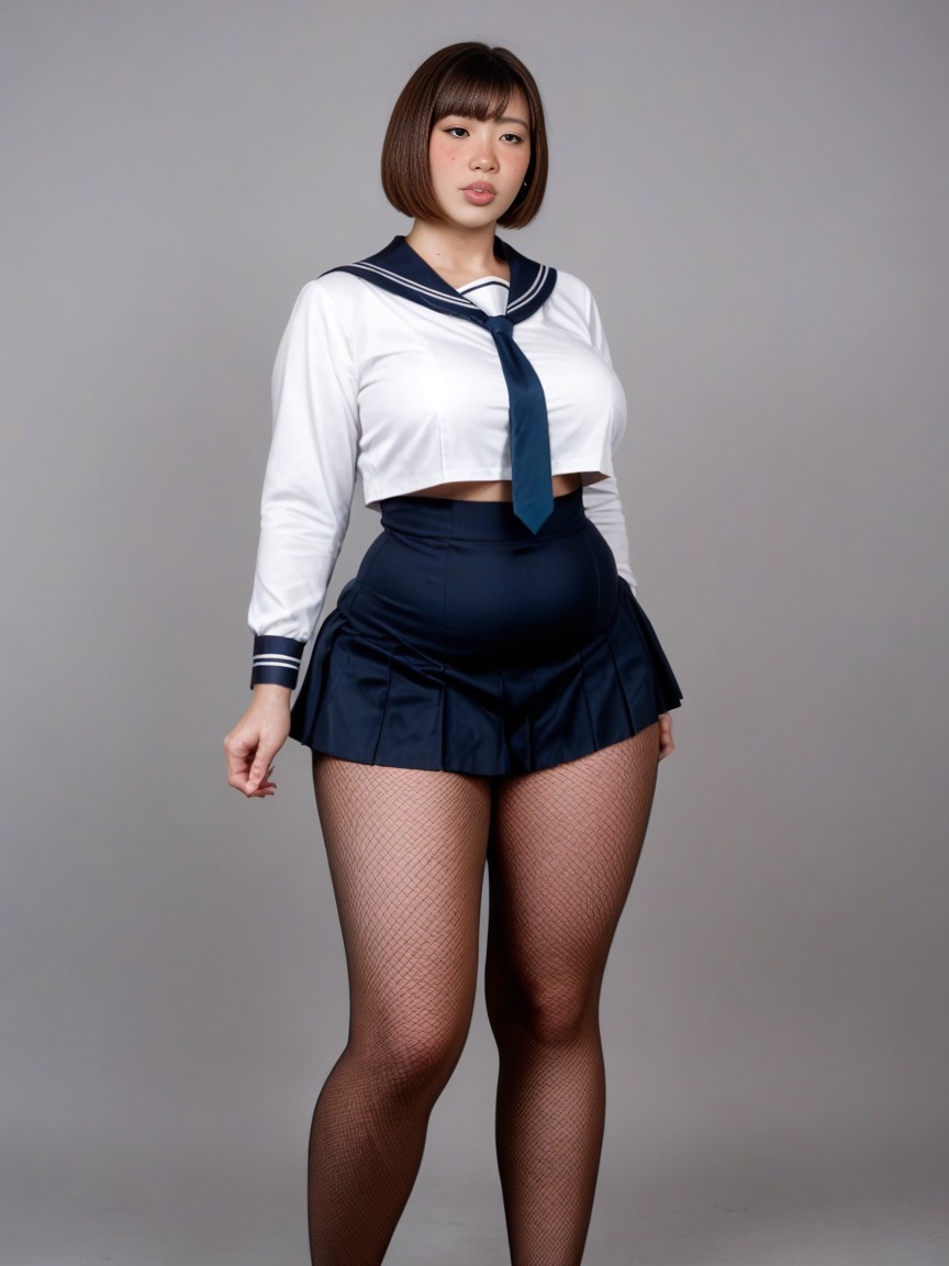 Bowlegs, Freckles, Sailor Uniform AI Porn