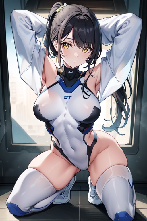 Long Ponytail Hair, Ultra Detailed, On Her KneesAI黃片