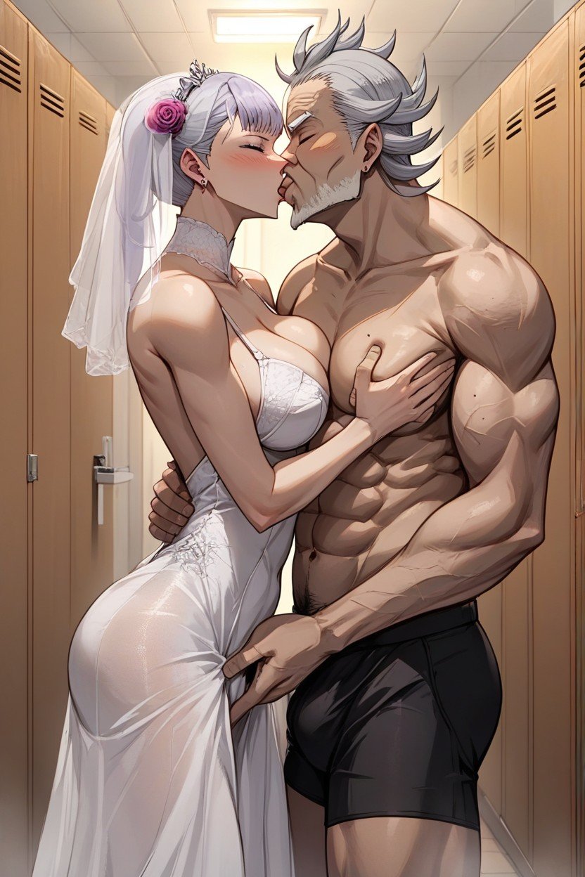 Hugging, Kissing, Old Man Grabbing Noelle Breast And AssAI黃漫