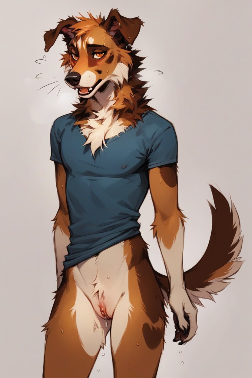 Skinny, Borzoi, Hunting Dog AI Gay Porn