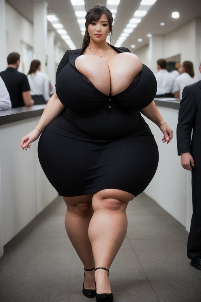 Black Suit, Long Legs, Less Skin Exposure AI Porn