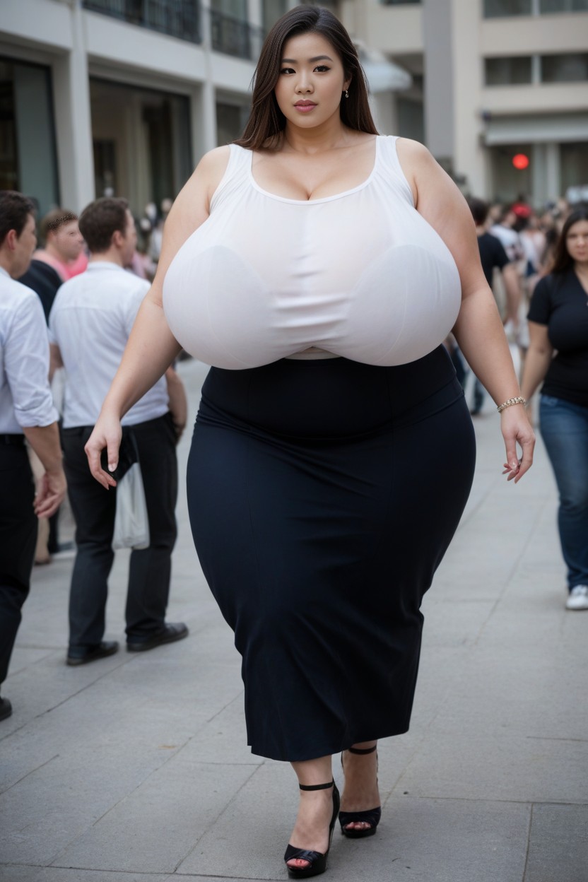 Many People Around, 1 Person, Giantess AI Porn
