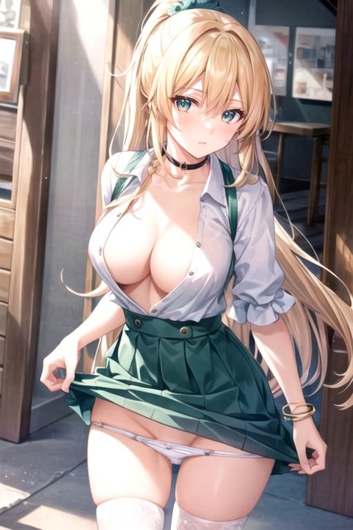 Pulling Down Panties, Leafa (sword Art Online), Unbuttoned Shemale AI Porn