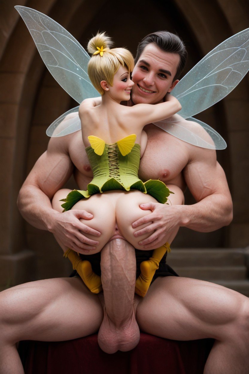 Tinker Bell Behind Cock, Straddling Cock Shaft, Fantasy WingsPorno IA transsexuelle