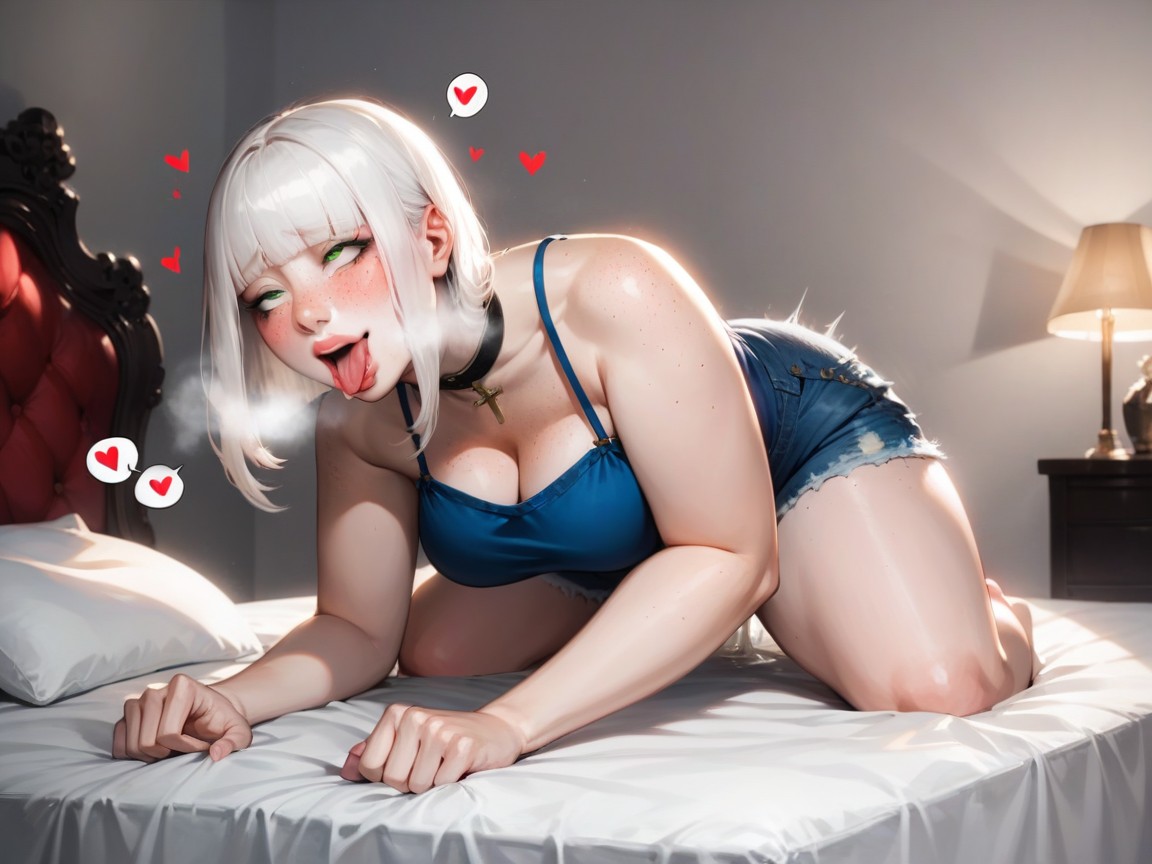 Grey Green Eyes, Love Hearts, Round Eyes AI Porn