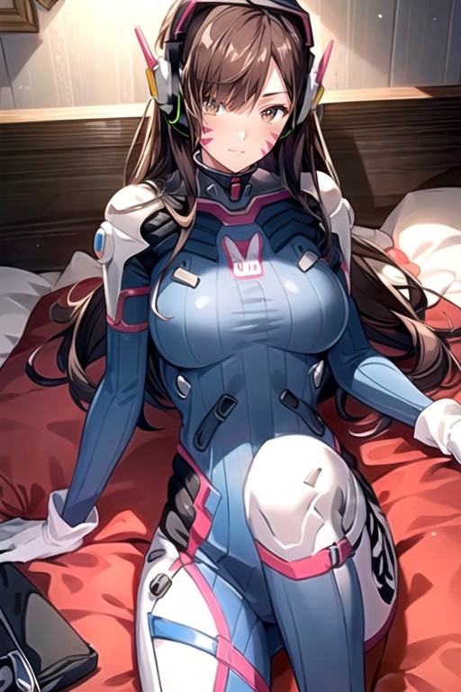 D'va (overwatch), Olhando Para O Visualizador, Deitada Hentai IA pornografia