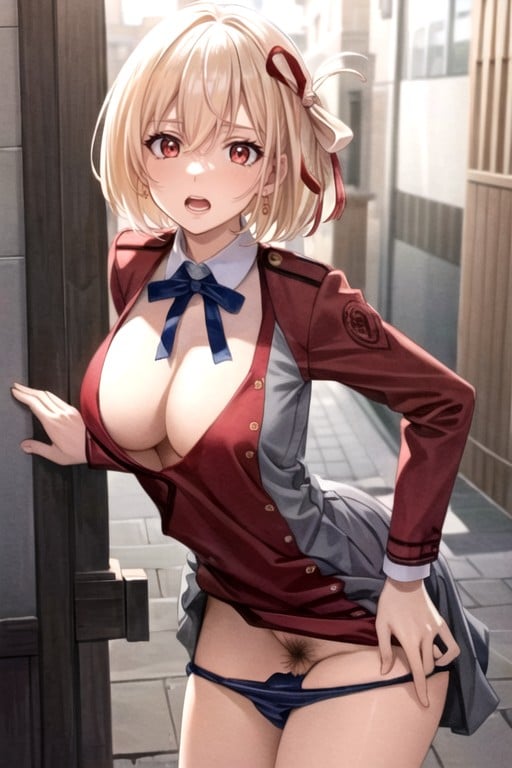 Decote, Despindo, Chisato Nishikigi (lycoris Recoil) Hentai IA pornografia