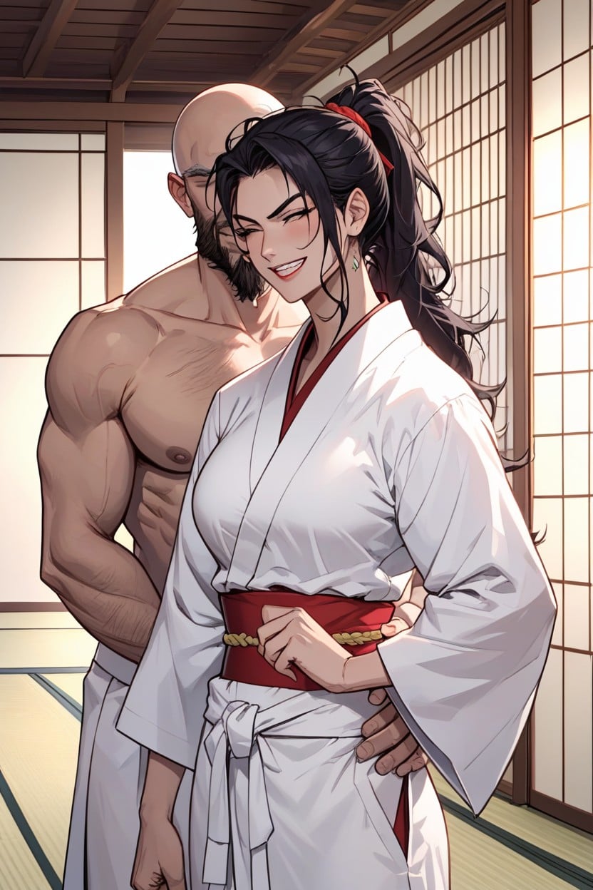 They Wear White Karate Kimono, Timid, Accurate Anatomy AI Porn