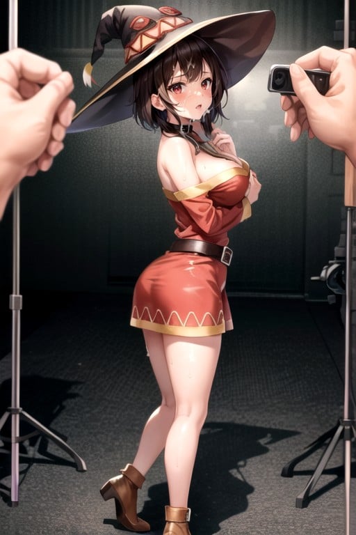 Megumin (isekai Quartet), Magrelo, Visão Traseira Travesti IA Pornô