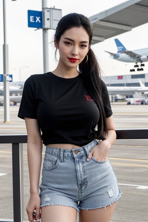 Red Lipstick, Black Eyes, 苗条AI国产黄片