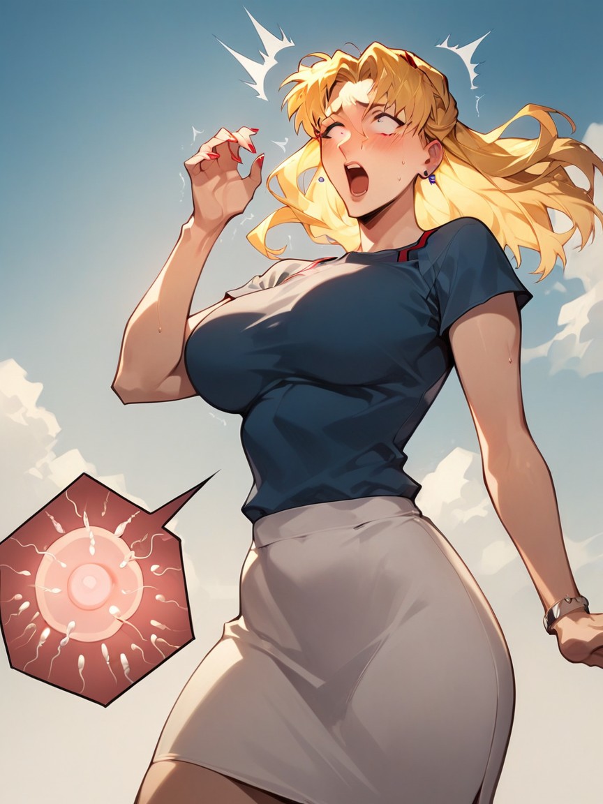 Colored, Shocked Orgasm, Blonde HairAIポルノ