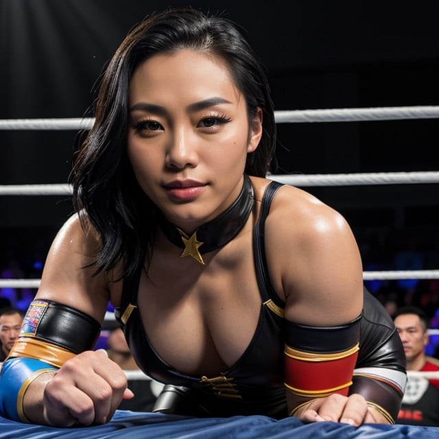 Wrestler, Bending Over, Close Up Asian AI Porn