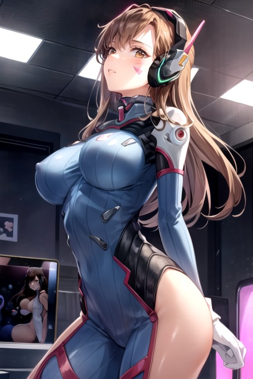 D'va (overwatch), Primeiro Plano, Pele Oleada Hentai IA pornografia