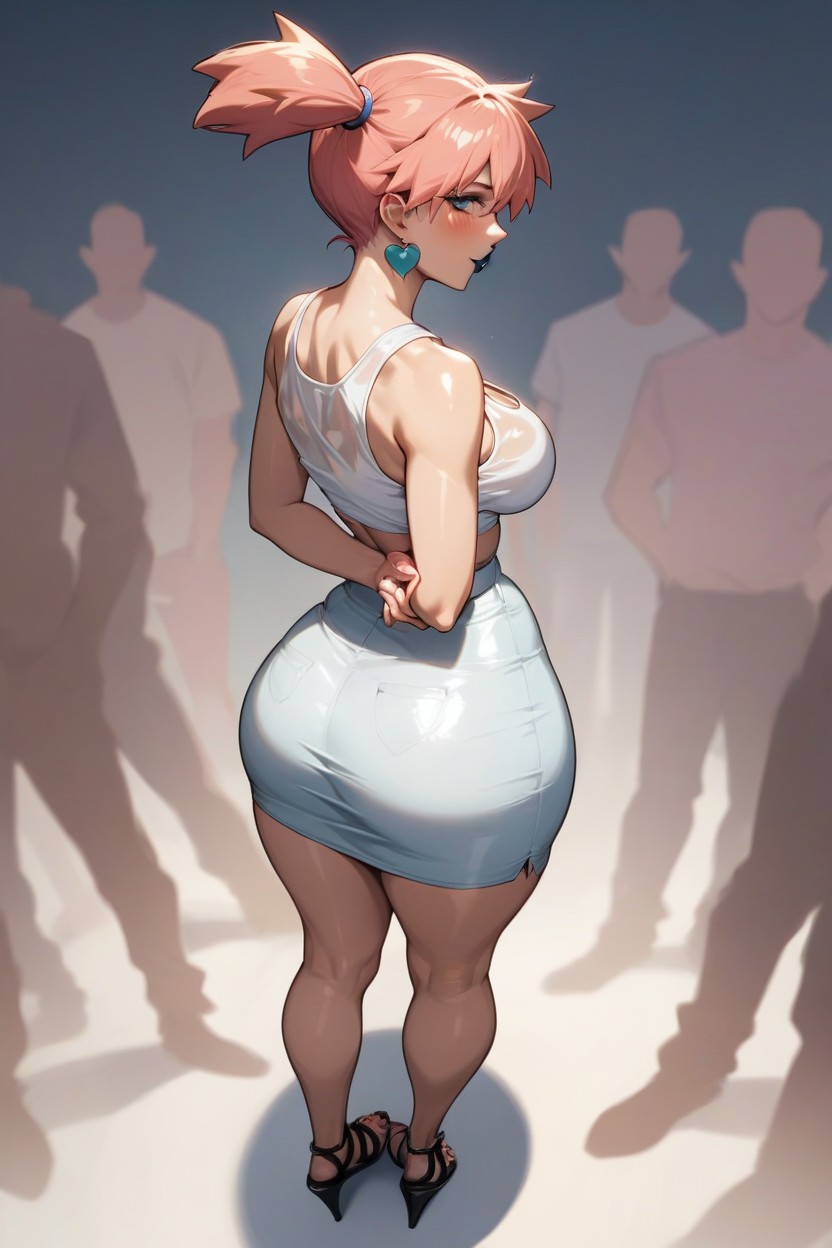 Misty, Top Corto, De Pie Hentai IA