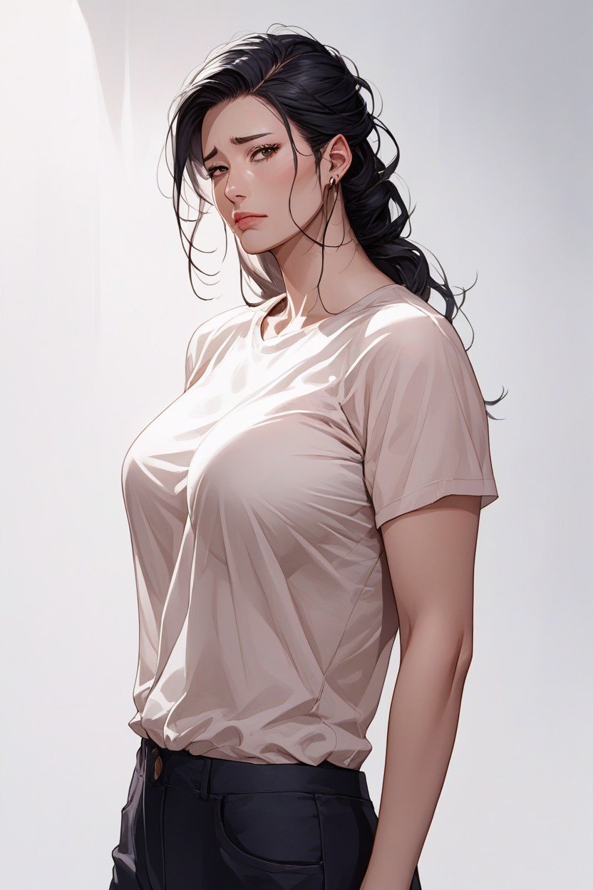 American, Small Breast, Same Colour Shirt Hentai AI Porn