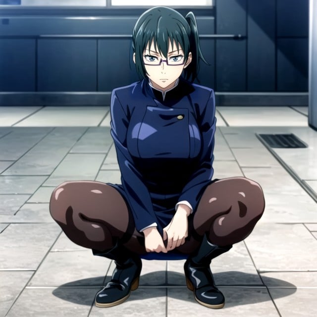 Pose De Mascota, Maki Zenin (jujutsu Kaisen), Piel GrasaPorno AI Hentai