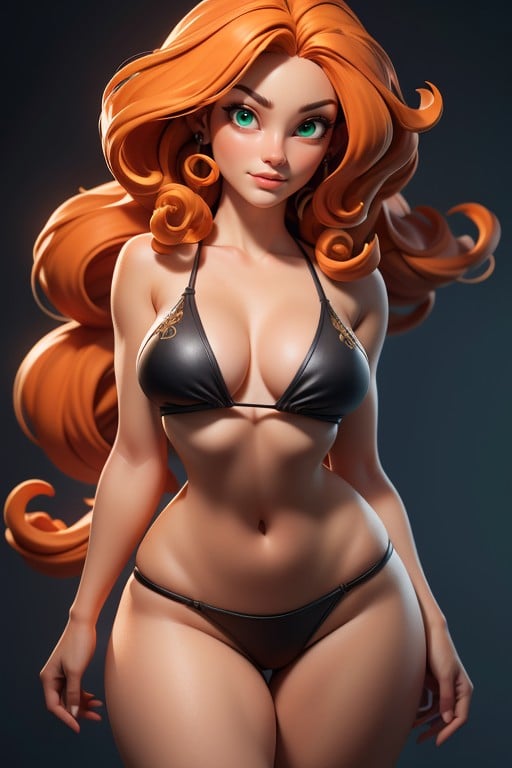 Playful, Dark Curly Orange Hair, Perfect BodyAI黃片