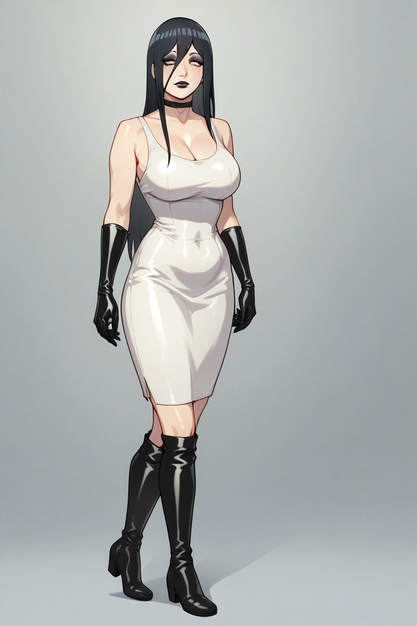 Solo, Wearing Sadako's White Dress, Full Body AI Porn