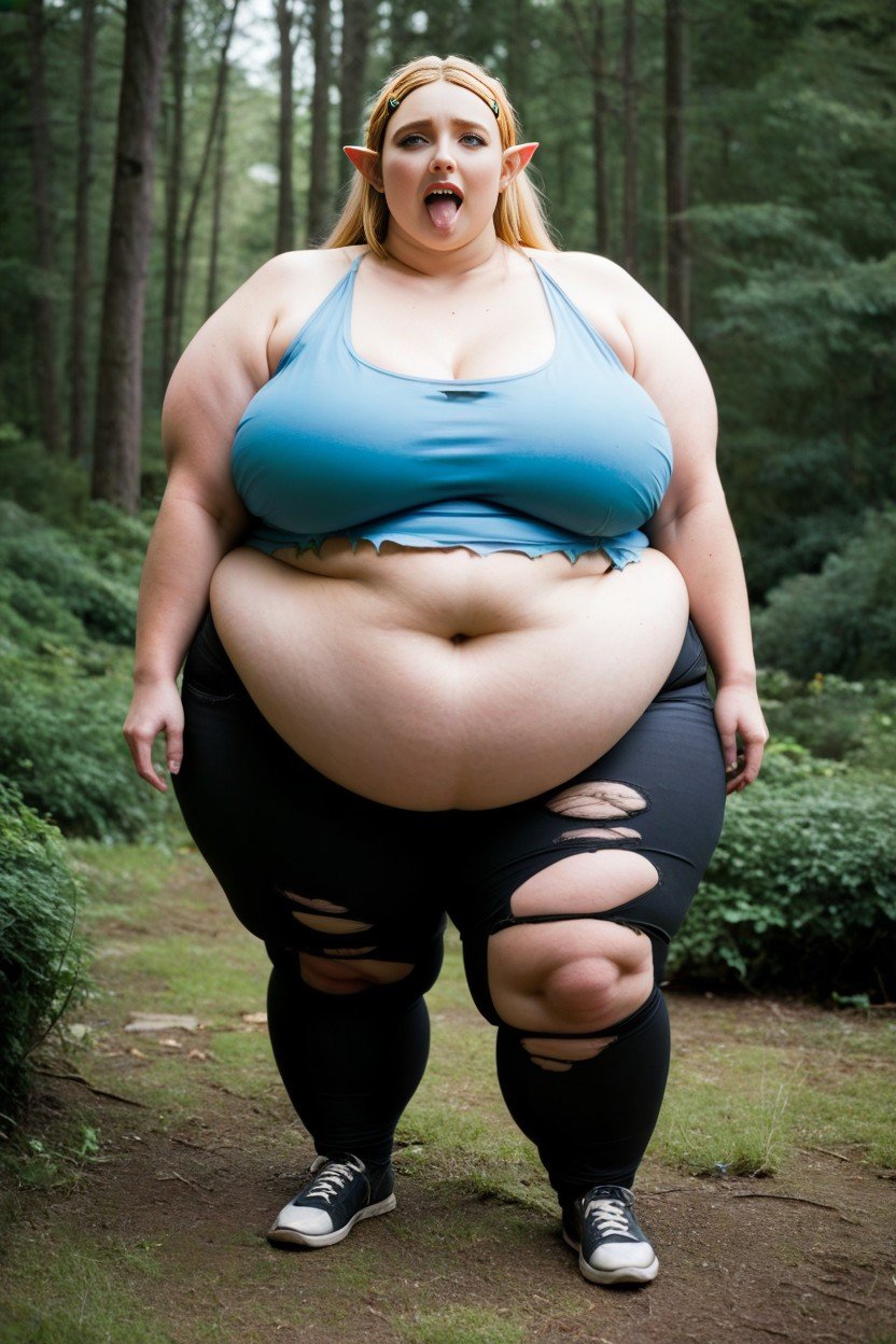 With Extremely Obese Neck So Fat Theres No Chin, Bosque, Cuerpo CompletoPorno IA de transexuales