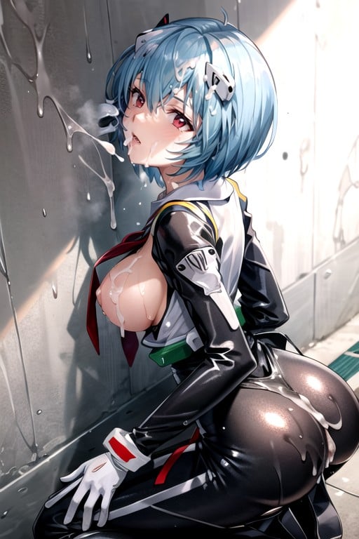 Cum Dripping From Pussy, Ayanami Rei From Evangelion, 校服AI黃漫