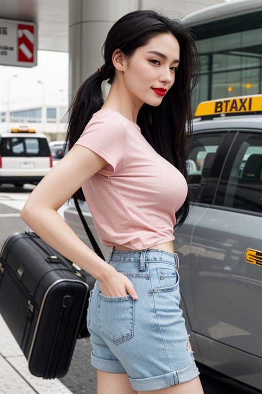 Red Lipstick, Jeans, Broad ShouldersニューハーフAIポルノ