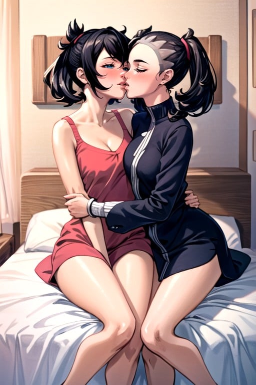 Two Woman, Top Down View, Smalllittlebreasts Hentai IA pornografia