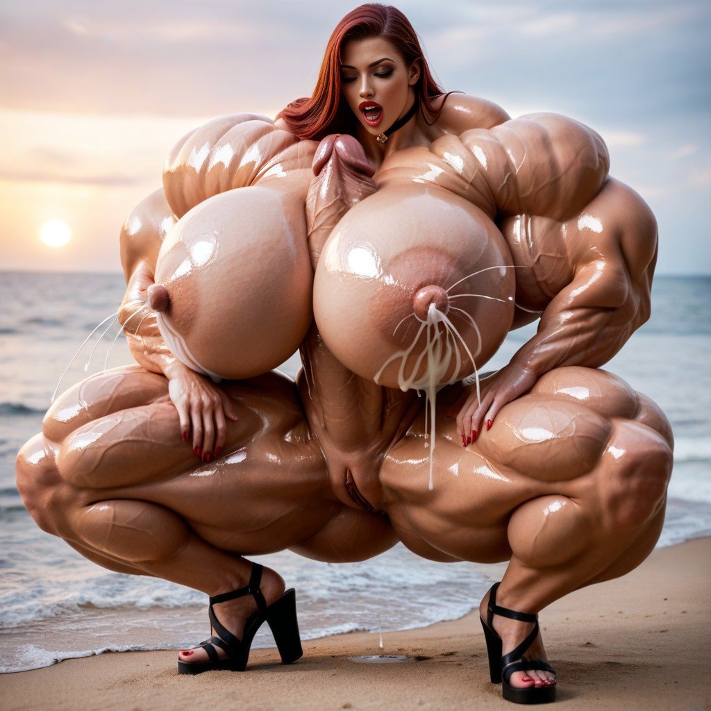 Hyper Massive Muscle, Well Massive Pump Up Gigantic Enormous Saggy Perfect Round Tits Vixen, Super Extreme Long ShaftPorno AI Furry