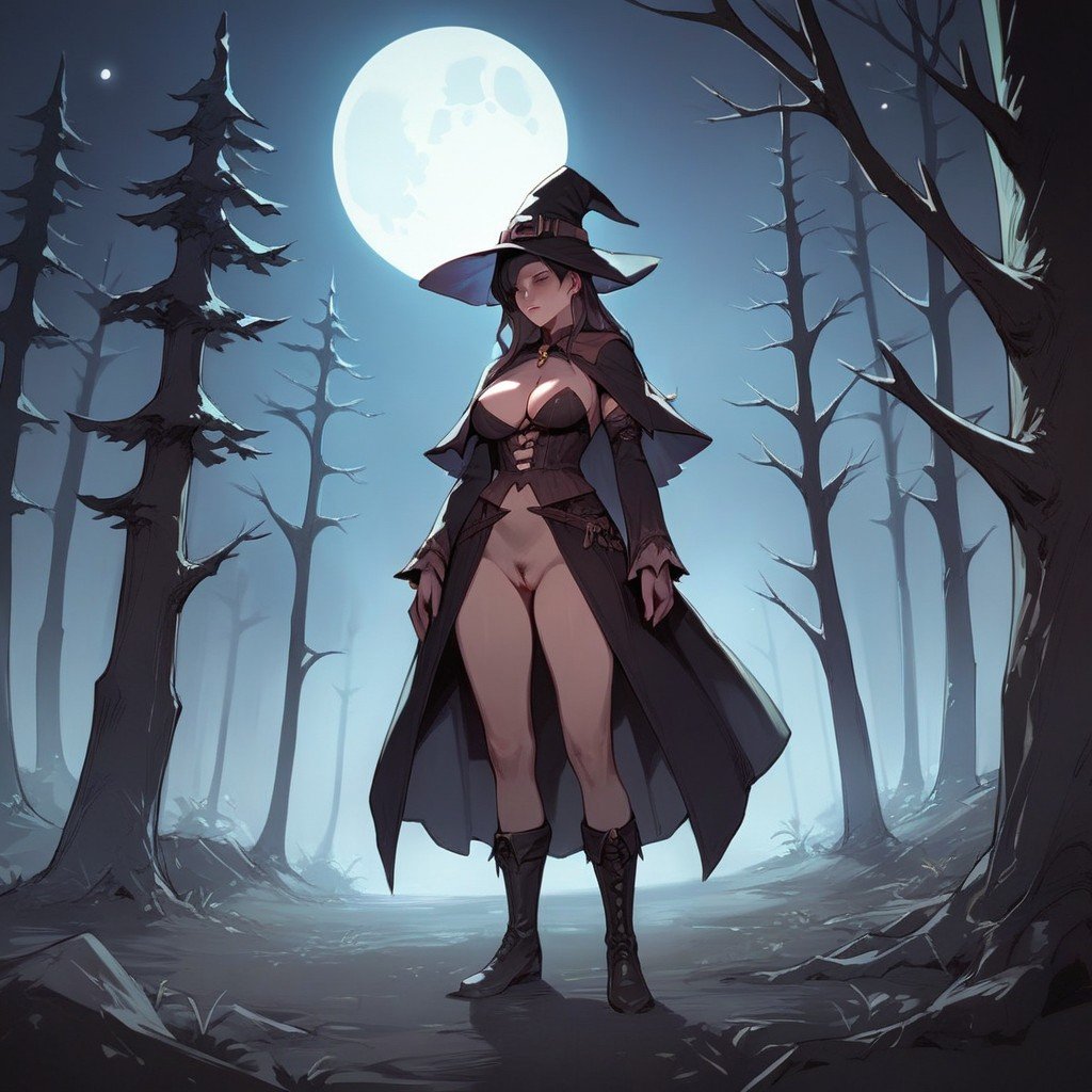 Full Body, Witch, StandingPorno IA transsexuelle