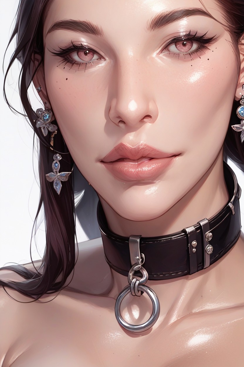 Full Lips, Hyperrealistic Drawing Style, Pet Collar Pornografia peluda com IA