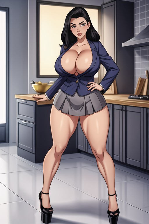 Cm Height, Kitchen, Open Stance Hentai AI Porn
