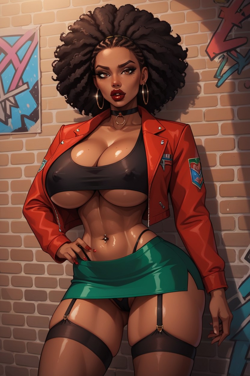 Red Jacket, Asscheek, Hourglass Figure Hentai AI Porn