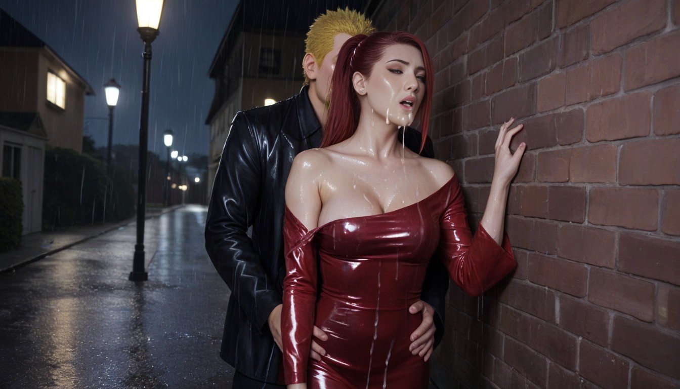 Rainy, オフショルダー, Uzumaki Naruto Grabbing Boobs Uzumaki KushinaファーリーAIポルノ