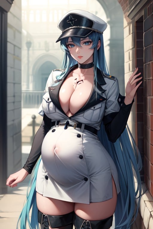 Pregnant, Esdeath (akame Ga Kill) Pornografia de IA