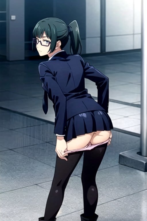 Maki Zenin (jujutsu Kaisen), School Uniform, Bottom Up (upskirt) Hentai AI Porn