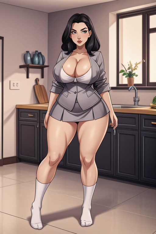 View Full Body, Deep Cleavage, Looking At Camera Hentai AI Porn