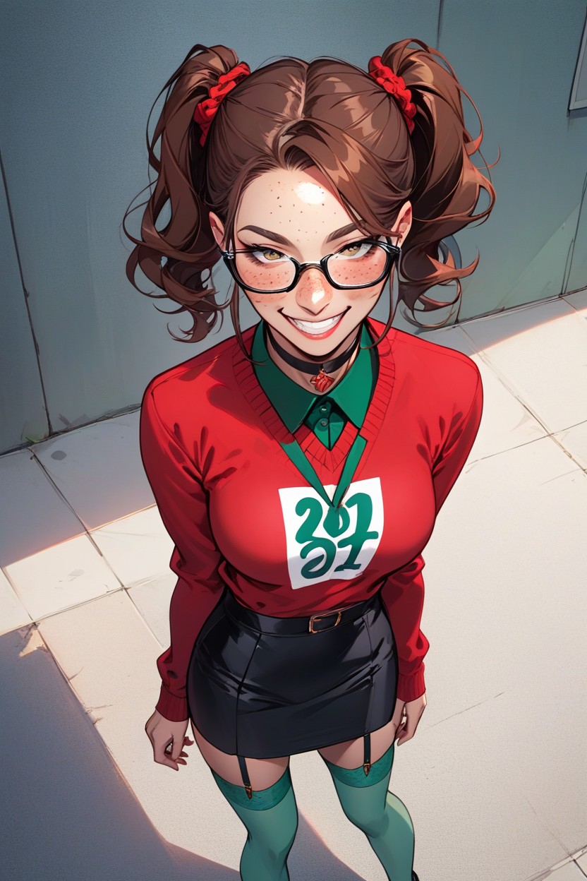 Green School Jumper, 吊襪帶, 套衫AI黄片