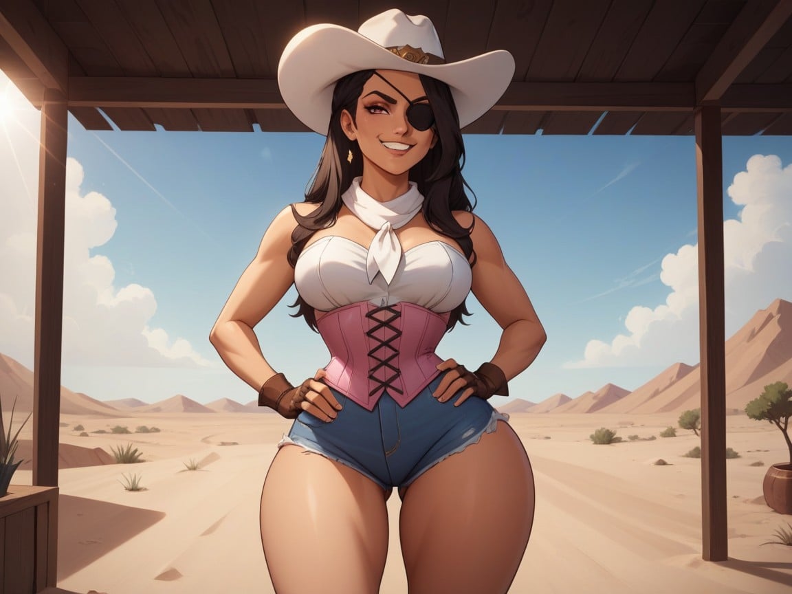 Wide Ass Cheeks, Muslos Gruesos, Long Straight Black Hair Porno IA