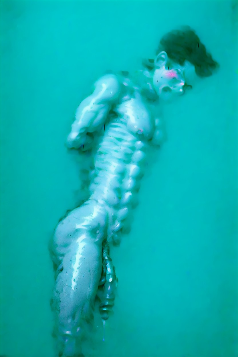 Leg Sleeves, Long Flaacid Dick, Oiled Body AI Gay Porn
