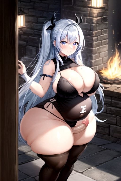 Extremely Large Ass, Massive Long Gigantic Monster Cock, Looking At Viewer Hentai AI Porn