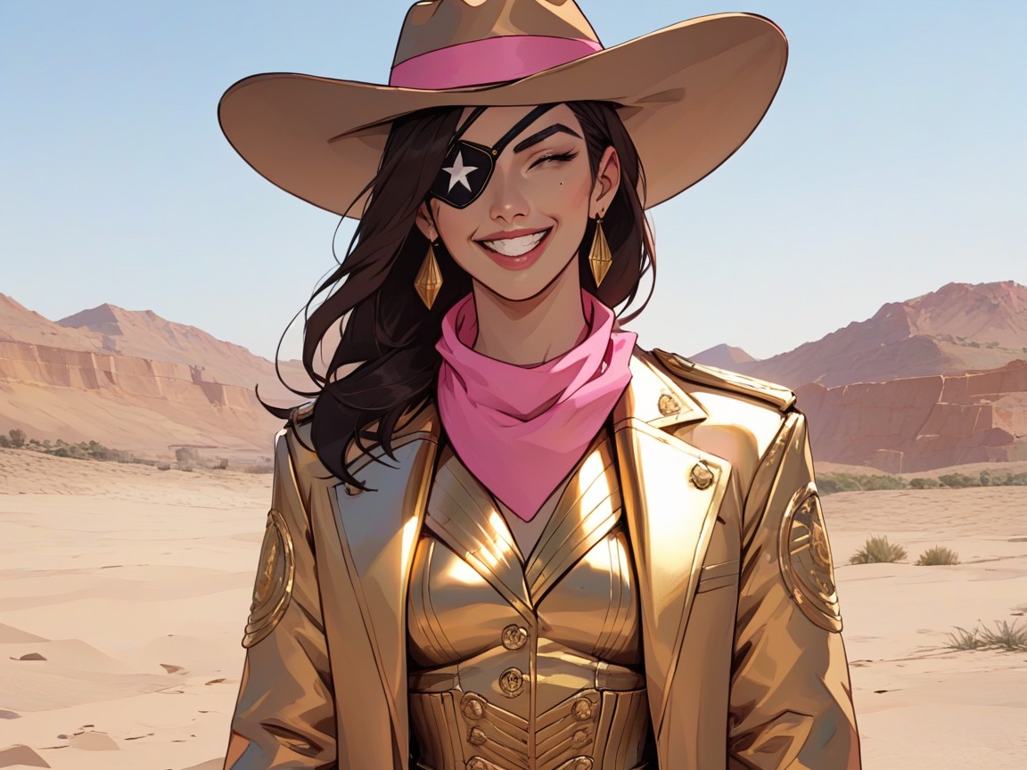 Large Ass, White Print Cowboy Boots, Black Hair Hentai AI Porn