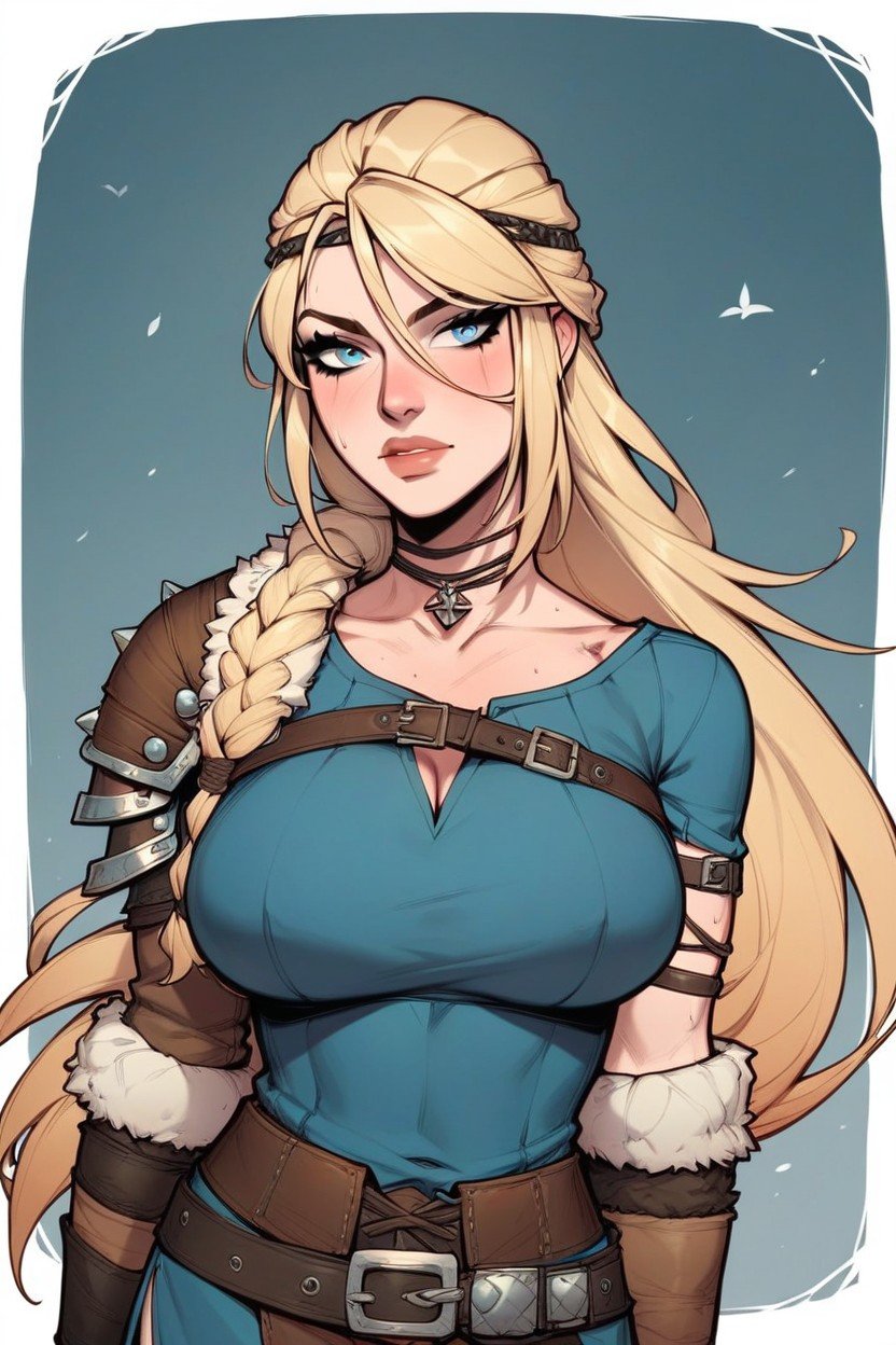 Astrid Hofferson, Large Breasts, Bright Blue EyesPorno AI