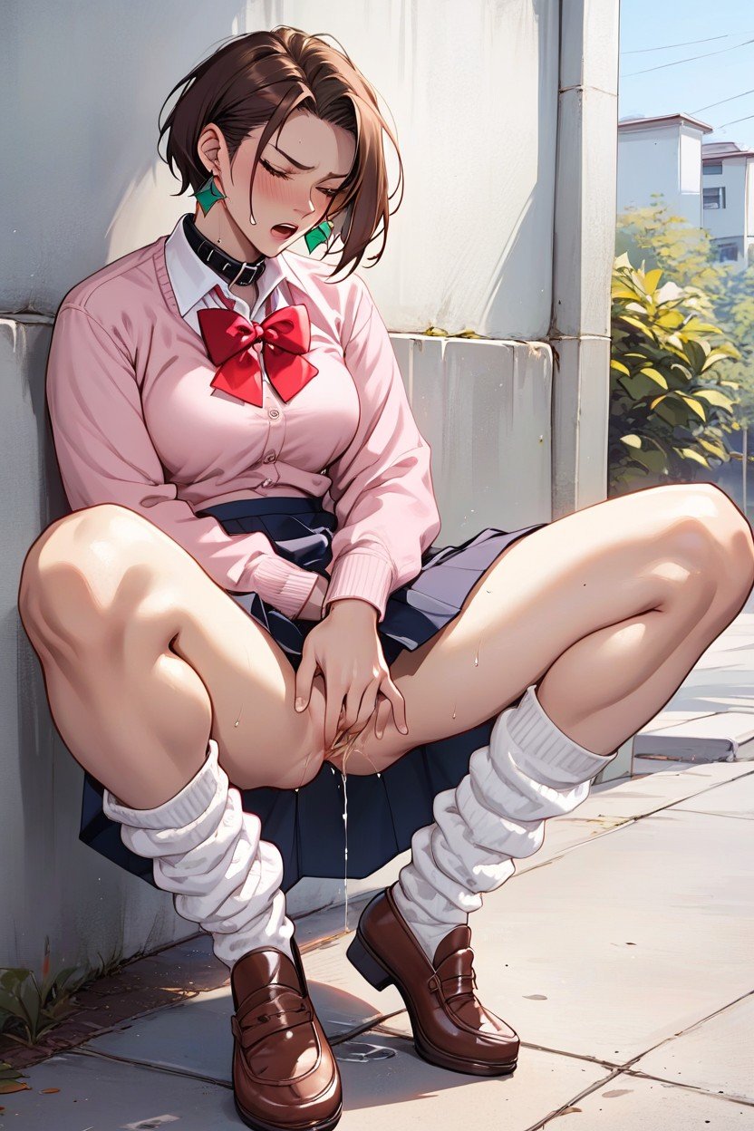 Drop Earrings, Pink Sweater Out, 1 PersonnePorno IA Hentai